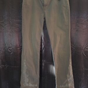 Soft Surroundings Womens Jeans 14 Embroidered Floral Cottage Coastal Boho Fairy